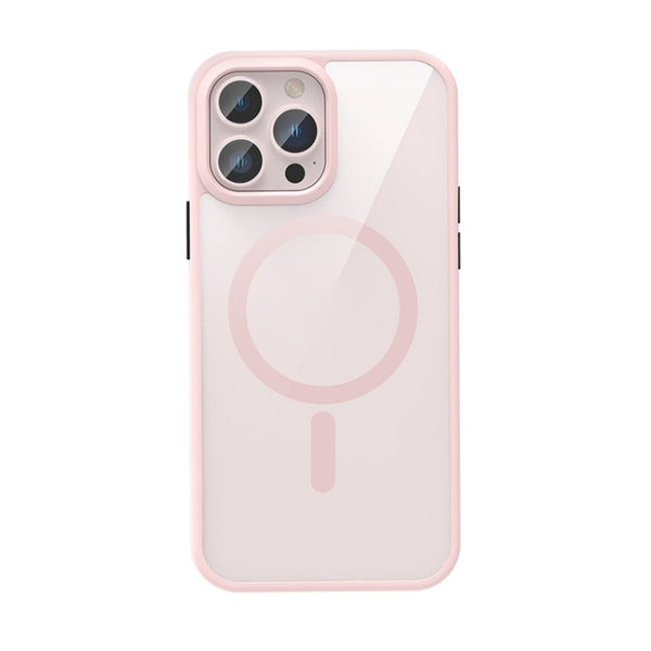 Crystal Clear Series Magsafe Magnetic Phone Case For iPhone 13 Pro Max(Pink)
