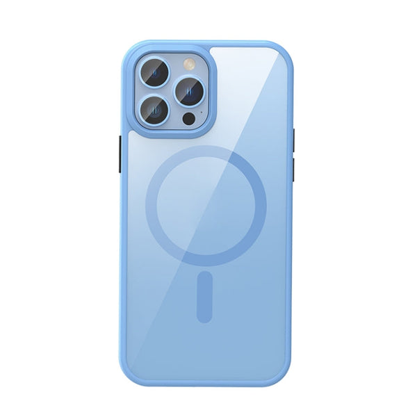 Crystal Clear Series Magsafe Magnetic Phone Case For iPhone 13 Pro Max(Far Peak Blue)