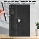 For Samsung Galaxy Tab A7 Lite 8.7 2021 T220 / T225 Solid Color 360 Degrees Rotation Tablet Leather Case with Holder(Black)