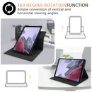 For Samsung Galaxy Tab A7 Lite 8.7 2021 T220 / T225 Solid Color 360 Degrees Rotation Tablet Leather Case with Holder(Black)