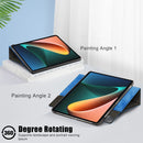 For Xiaomi Mi Pad 5 Pro Solid Color 360 Degrees Rotation Tablet Leather Case with Holder(Black)