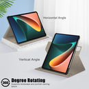 For Xiaomi Mi Pad 5 Pro Solid Color 360 Degrees Rotation Tablet Leather Case with Holder(Grey)