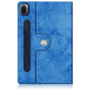 For Xiaomi Mi Pad 5 Pro Solid Color 360 Degrees Rotation Tablet Leather Case with Holder(Dark Blue)