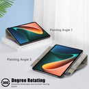 For Xiaomi Mi Pad 5 Pro Solid Color 360 Degrees Rotation Tablet Leather Case with Holder(Dark Blue)