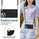 Cross-body Zipper Square Phone Case with Holder For iPhone 13 Pro(Black)