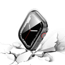 2 in 1 PC Frame + Tempered Glass Protector Case For Apple Watch Series 7 45mm(Transparent)