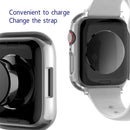 2 in 1 PC Frame + Tempered Glass Protector Case For Apple Watch Series 7 45mm(Silver)