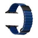 Magnetic Leather Strap Watch Band For Apple Watch Series 7 41mm / 6&SE&5&4 40mm / 3&2&1 38mm(Black Buckle Midnight Blue)