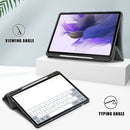 For Samsung Galaxy Tab S7 FE 12.4 Solid Color TPU Horizontal Flip Tablet Leather Case with 3-Fold Holder & Sleep / Wake-up Function(Grey)