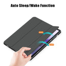 For Samsung Galaxy Tab S7 FE 12.4 Solid Color TPU Horizontal Flip Tablet Leather Case with 3-Fold Holder & Sleep / Wake-up Function(Grey)