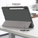 For Samsung Galaxy Tab S7 FE 12.4 Solid Color TPU Horizontal Flip Tablet Leather Case with 3-Fold Holder & Sleep / Wake-up Function(Grey)