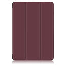 For Samsung Galaxy Tab S7 FE 12.4 Solid Color TPU Horizontal Flip Tablet Leather Case with 3-Fold Holder & Sleep / Wake-up Function(Wine Red)