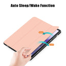 For Samsung Galaxy Tab S7 FE 12.4 Solid Color TPU Horizontal Flip Tablet Leather Case with 3-Fold Holder & Sleep / Wake-up Function(Rose Gold)
