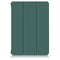 For Samsung Galaxy Tab S7 FE 12.4 Solid Color TPU Horizontal Flip Tablet Leather Case with 3-Fold Holder & Sleep / Wake-up Function(Dark Green)