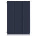 For Samsung Galaxy Tab S7 FE 12.4 Solid Color TPU Horizontal Flip Tablet Leather Case with 3-Fold Holder & Sleep / Wake-up Function(Dark Blue)