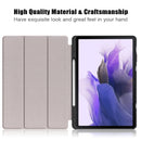 For Samsung Galaxy Tab S7 FE 12.4 Solid Color TPU Horizontal Flip Tablet Leather Case with 3-Fold Holder & Sleep / Wake-up Function(Dark Blue)