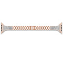 Diamond Encrusted Leather Strap Watch Band For Apple Watch Series 7 45mm / 6&SE&5&4 44mm / 3&2&1 42mm(Rose Gold)