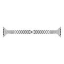 Diamond Encrusted Leather Strap Watch Band For Apple Watch Series 7 45mm / 6&SE&5&4 44mm / 3&2&1 42mm(Silver)