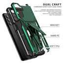 For Samsung Galaxy A13 5G Super V Armor PC + TPU Shockproof Phone Case with Invisible Holder(Dark Green)