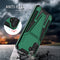 For Samsung Galaxy A13 5G Super V Armor PC + TPU Shockproof Phone Case with Invisible Holder(Dark Green)