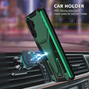 For Samsung Galaxy A13 5G Super V Armor PC + TPU Shockproof Phone Case with Invisible Holder(Dark Green)