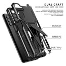 For Samsung Galaxy A13 5G Super V Armor PC + TPU Shockproof Phone Case with Invisible Holder(Black)