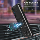 For Samsung Galaxy A13 5G Super V Armor PC + TPU Shockproof Phone Case with Invisible Holder(Black)