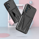 For Samsung Galaxy A13 5G Super V Armor PC + TPU Shockproof Phone Case with Invisible Holder(Black)