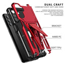 For Samsung Galaxy A13 5G Super V Armor PC + TPU Shockproof Phone Case with Invisible Holder(Red)
