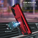 For Samsung Galaxy A13 5G Super V Armor PC + TPU Shockproof Phone Case with Invisible Holder(Red)