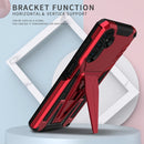For Samsung Galaxy A13 5G Super V Armor PC + TPU Shockproof Phone Case with Invisible Holder(Red)