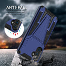For Samsung Galaxy A13 5G Super V Armor PC + TPU Shockproof Phone Case with Invisible Holder(Blue)