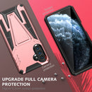 For Samsung Galaxy A13 5G Super V Armor PC + TPU Shockproof Phone Case with Invisible Holder(Rose Gold)