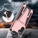 For Samsung Galaxy A13 5G Super V Armor PC + TPU Shockproof Phone Case with Invisible Holder(Rose Gold)
