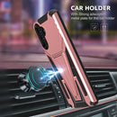 For Samsung Galaxy A13 5G Super V Armor PC + TPU Shockproof Phone Case with Invisible Holder(Rose Gold)