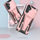 For Samsung Galaxy A13 5G Super V Armor PC + TPU Shockproof Phone Case with Invisible Holder(Rose Gold)