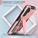 For Samsung Galaxy A13 5G Super V Armor PC + TPU Shockproof Phone Case with Invisible Holder(Rose Gold)
