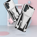 For Samsung Galaxy A13 5G Super V Armor PC + TPU Shockproof Phone Case with Invisible Holder(Silver)