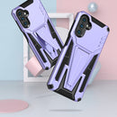 For Samsung Galaxy A13 5G Super V Armor PC + TPU Shockproof Phone Case with Invisible Holder(Purple)