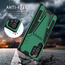 For Samsung Galaxy S22 Ultra 5G Super V Armor PC + TPU Shockproof Phone Case with Invisible Holder(Dark Green)