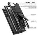 For Samsung Galaxy S22 Ultra 5G Super V Armor PC + TPU Shockproof Phone Case with Invisible Holder(Black)