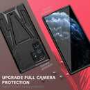 For Samsung Galaxy S22 Ultra 5G Super V Armor PC + TPU Shockproof Phone Case with Invisible Holder(Black)