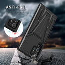For Samsung Galaxy S22 Ultra 5G Super V Armor PC + TPU Shockproof Phone Case with Invisible Holder(Black)