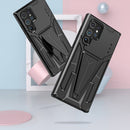For Samsung Galaxy S22 Ultra 5G Super V Armor PC + TPU Shockproof Phone Case with Invisible Holder(Black)