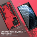 For Samsung Galaxy S22 Ultra 5G Super V Armor PC + TPU Shockproof Phone Case with Invisible Holder(Red)