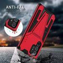 For Samsung Galaxy S22 Ultra 5G Super V Armor PC + TPU Shockproof Phone Case with Invisible Holder(Red)