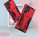 For Samsung Galaxy S22 Ultra 5G Super V Armor PC + TPU Shockproof Phone Case with Invisible Holder(Red)