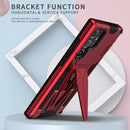 For Samsung Galaxy S22 Ultra 5G Super V Armor PC + TPU Shockproof Phone Case with Invisible Holder(Red)