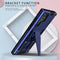 For Samsung Galaxy S22 Ultra 5G Super V Armor PC + TPU Shockproof Phone Case with Invisible Holder(Blue)