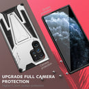 For Samsung Galaxy S22 Ultra 5G Super V Armor PC + TPU Shockproof Phone Case with Invisible Holder(Silver)